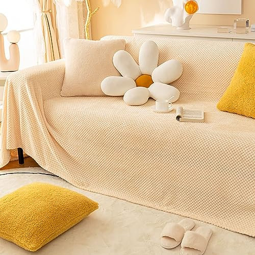 Bishilin Überwurf Sofa Katzenschutz 200x150CM, Sofabezug Ecksofa 1 Sitzer Beige Couchbezug Eckcouch Universal