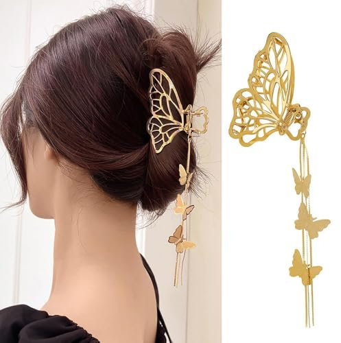 Pince à Cheveux Papillon, Pince à Cheveux en Métal, Grande Pince à Cheveux Papillon, Pince à Cheveux Papillon Femme, Pince à Cheveux Femme, Beaux Accessoires pour Cheveux pour Filles et Femmes