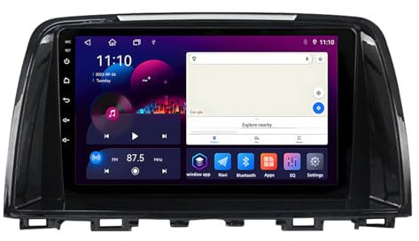 Android 13 Wireless Car Stereo 9 inch 2 Din Touch Screen Car Radio for Mazda 6 GL GJ 2012-2017 with Steering Wheel Controls Carplay AHD Backup Camera GPS Navigation Bluetooth(S1 1G+32G)