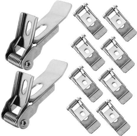 Veemoon 10pcs Downlight Buckle Retainer Clips Spring Clamps Recessed Light Spring Clips for Downlight Retaining Clamps Securing Clamps for Recessed Lamp Retaining Spring Clips Iron Silver