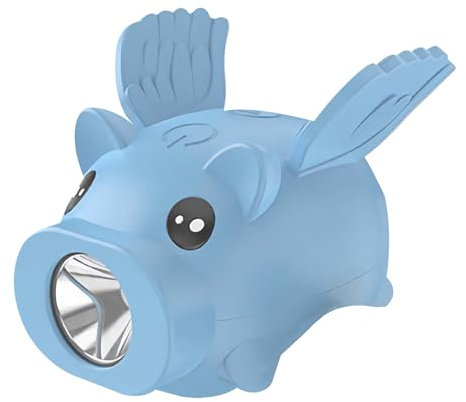 Editbar Kinder Scooter Licht, LED Kinder Roller Licht - USB Wiederaufladbar Kinderwagen Licht, LED Schweinchen Warnlicht, Dreifachmodus, Acht Stufen Wasserdicht, für Roller und Kinderwagen (Blau)