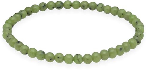 Lebensquelle Plus Nephrit (Jade) Mini Kugelarmband | 4-5mm | Hochwertiges Edelsteinarmband flexibel 19cm