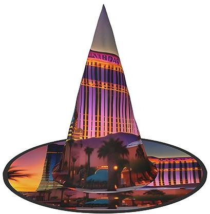 HTTUP Las Vegas Sonnenuntergang 1 Druck Stilvolle Vintage Hut Karneval Halloween Hut Erwachsene Kostüm Zubehör Mottopartys