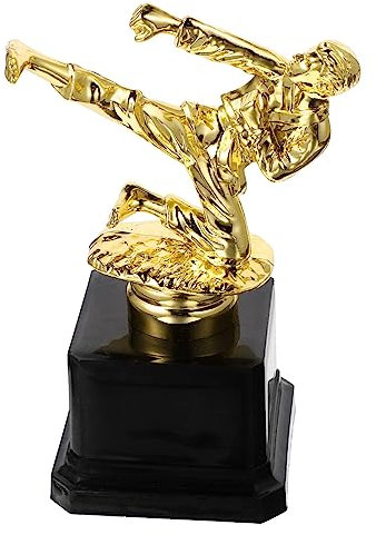 BESPORTBLE Taekwondo-Trophäe Siegerehrung Trophäen Karate Golddekor Taekwondo-Statue Party-Trophäen- Kampfsport Trophäe Sieger Trophäe Kampftrophäenmodell Preisverleihungstrophäe Plastik