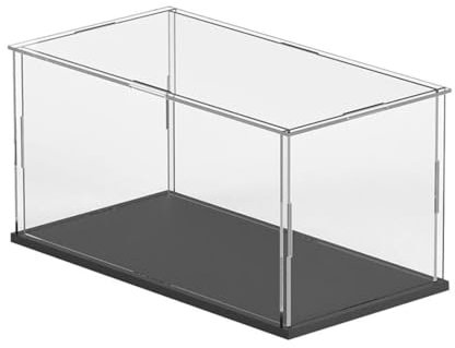 NHQZ vetrinetta espositiva,Vetrina acrilica,con Base Nera, Acrilico Scatola Antipolvere Vetrina per Figure d'azione Giocattoli, da Collezione