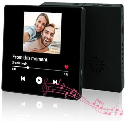 Personalised Music Fridge Magnet, Custom Recordable Music Fridge Magnet, Personalised Photo Gifts for Girlfriend Boyfriend, Musical Fridge Magnets for Anniversaries Birthday (Style 2)