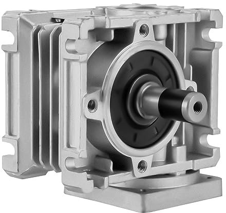 Réducteur de transmission à vis sans fin NMRV030 - Rapport de transmission 10:1 pour moteur pas à pas - Réducteur de vitesse dans l'exploitation minière - Argent - 8,1 x 6,3 x 9,7 cm