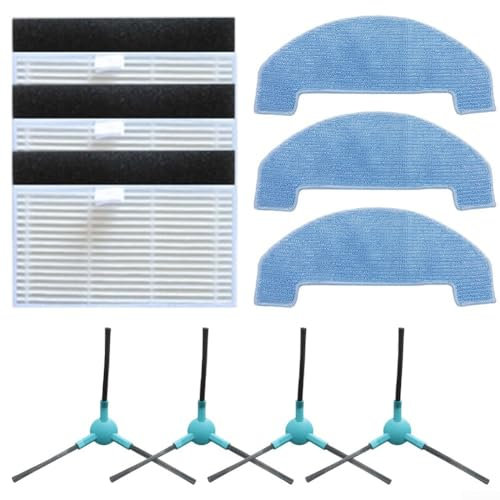 Ricambi Kit Accessori per Ultenic per T10 Lite Robot Aspirapolvere Ricambio Compreso 4 Spazzole Laterali+3 Filtro HEPA+3 Mop Pads