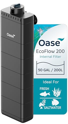 OASE EcoFlow 200 interner Aquariumfilter, für Süß- und Salzwassertanks bis zu 27 Liter, leise, anpassbarer Wasserfluss, mehrstufige Filtration