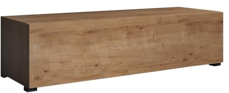 MB Muebles Bonitos, Mueble TV bajo con Patas Aitana M1 para Salón Moderno, Mueble Modular, Puerta de PVC Alto Brillo, Estructura Melamina Mate, Color Roble, 120x32x40 cm