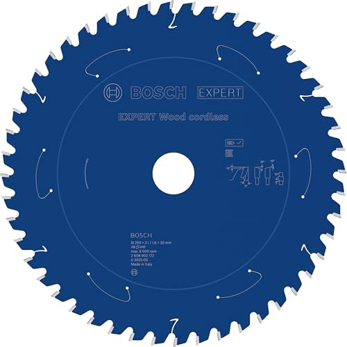 Bosch 1x Expert Wood Cordless Circular Saw Blade for Mitre Saw | for Softwood, Hardwood, Ø 250 mm, Professional Accessory Mitre Cordless Circular Saw
