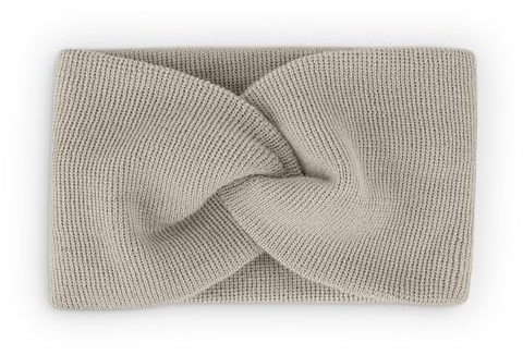 Ehrenkind® Stirnband Kinder Merinowolle, Knotenstirnband atmungsaktiv, Beige, One Size