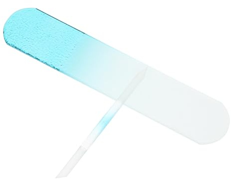 Gatuida 2 piezas Limas de Uñas de Vidrio con Mango Azul Profesionales y Portátiles para Manicura y Pedicura Pulidoras Delicadas para Uñas Naturales y Acrílicas Diseño Compacto para Diario