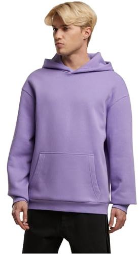 Urban Classics Herren Fluffy Hoody – Weicher Oversize Hoodie mit Kapuze & Kängurutasche, Unisex Fit aus flauschigem Sweatstoff, Streetwear Basic, Elektrischer Flieder, 4XL