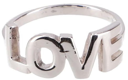 GURU SHOP Silberring, Boho Style Ethno Ring mit Blümchenmotiv, Frauen, LOVE