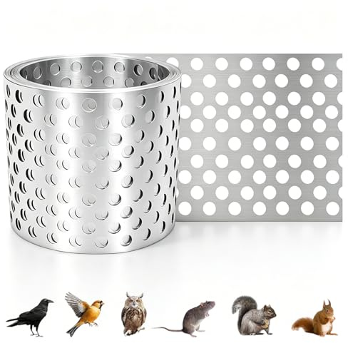 7lfm Aluminium Traufgitter Aluminium,Vogelschutzgitter Schutzgitter Lüftungsgitter Insektenschutzgitter,für Verhindern,VöGel Insekten,Blätter ins Dach Gelangen(Silbern,80mm Breit,5mm Gitter Loch)