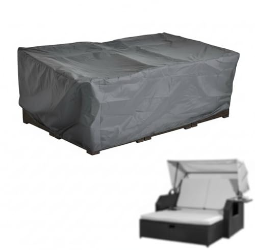 Mucola Schutzhülle Strandkorb Abdeckung Gartenmöbel 144x146x90 cm Schwarz | Mit Kordelzug am Saum für sicheren Halt, UV-Schutz, robustes PE-Gewebe, pflegeleicht abwischbar, für Tisch und Sitzgruppe