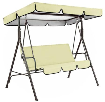 Replacement Canopy for 3 Seat Garden Swing, 210D Silver-Coated Waterproof Sunproof Cover Set with Chair Protectors, Outdoor Patio