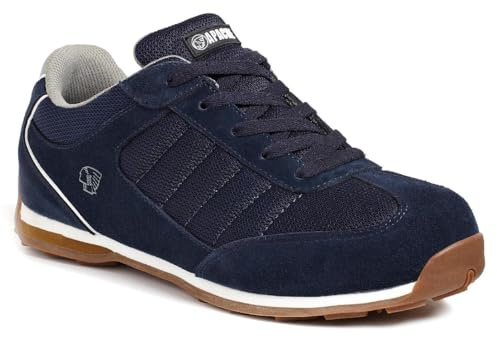 Apache Strike Safety Trainers | Navy Size 8 UK | Steel Toe Cap | Midsole Protection | Padded Collar and Tongue | Safety Certified | Durable Outsole