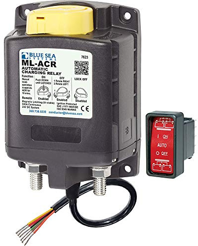 Blue Sea Systems 7623 ML-ACR 24V DC 500A Automatic Charging Relay with Manual Control, Beige