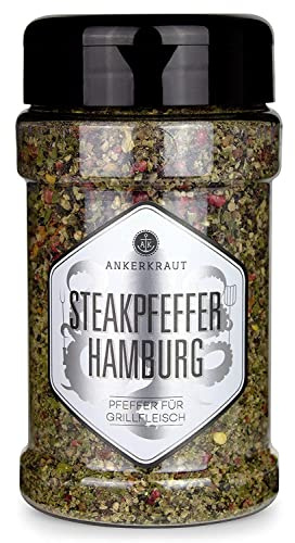 Ankerkraut Steakpfeffer Hamburg, die hanseatische Pfeffer-Mischung für den Grill, 170g im Streuer