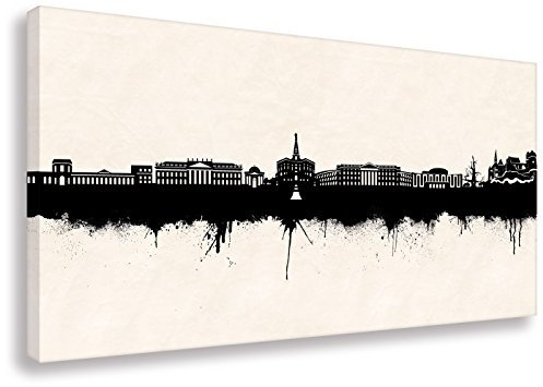 Kunstbruder Wandbild - Kassel Skyline SW (div. Größen) - Kunstdruck Leinwandbild Dekoration Street Art Like Banksy Schlafzimmerbild100x200cm