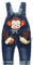 KIDSCOOL SPACE Baby Boy Girl Jean Overalls,Toddler Denim 3D Monkey Dungarees Pants,Blue,6-12 Months