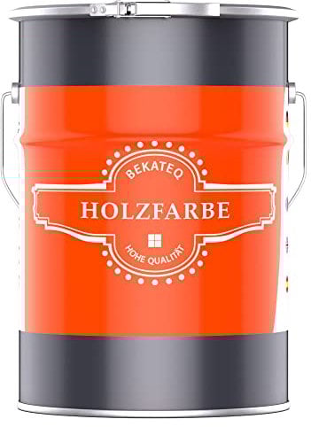 BEKATEQ Holzschutzfarbe 10l Tomatenrot auf Wasserbasis I Holzfarbe für innen und außen I Parkettlack, Türlack, Treppenlack, Zaunfarbe & mehr I Hochdeckender Wetterschutzlack für Holz BE-420