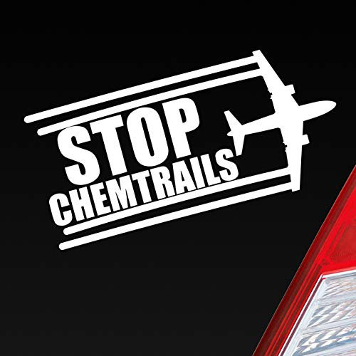 Hellweg Druckerei Stop Chemtrails Flugzeug Flieger Fun Protest Auto Aufkleber Sticker Heckscheibenaufkleber