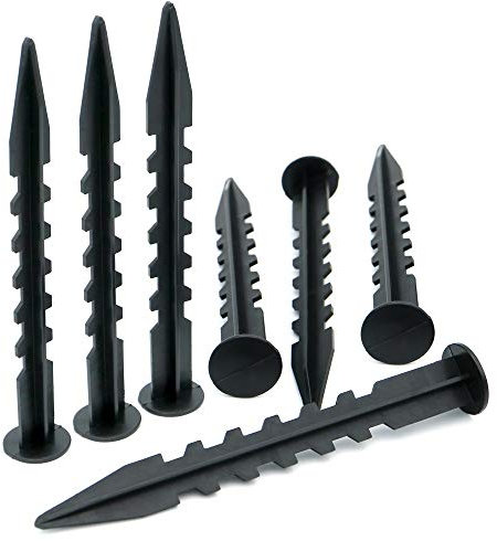 KINGLAKE 30 Pcs 5.7 Inch Black Garden Fixing Pegs Plastic Weed Fabric Pegs for Ground Sheet Cover Weed Membrane