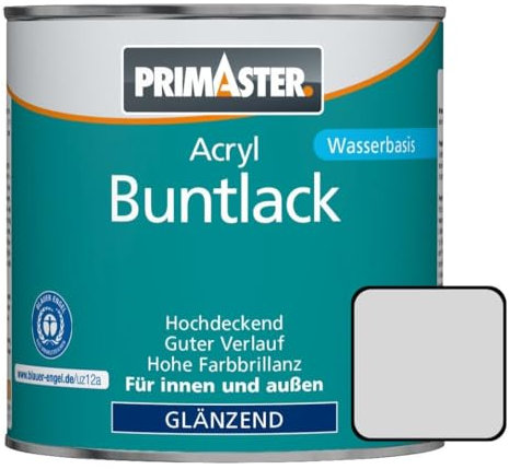 Primaster Acryl Buntlack 375ml Lichtgrau Glänzend Wetterbeständig Holz & Metall