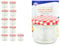 MamboCat Lot de 12 bocaux d'une contenance de 125 ml Couleur du couvercle au choix rouge à carreaux