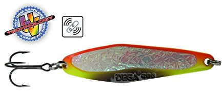 Jenzi Dega Lars Hansen Seatrout-2 Meerforellen-Blinker Orange Neon UV mit Rassel