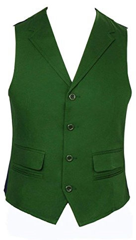 Nofonda Payaso Traje, Camisa Chaleco Corbata Para Cosplay(L, Chaleco Verde)