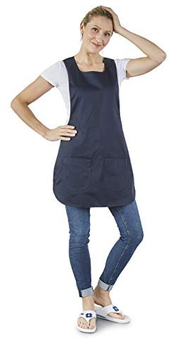 Hurry Jump Tablier Chasuble Blouse chasuble Coloris Marine Encolure Carrée Taille coté reglable par pression