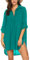 UNibelle Damen Strandkleid aus Baumwolle mit reizvollem V-Ausschnitt und sexy Häkellook über den Bikini oder als sexy Sommer-Bluse zu tragen Snorkel Blue, Small