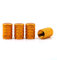 Aluminium Auto Ventilkappen 4-er Set versch. Farben mit Dichtung (Gold/Orange)