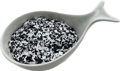 otto-online-handel 1kg Farbchips für Epoxidharz Garagenboden Bodenbeschichtung Dekochips (schwarz/weiß)