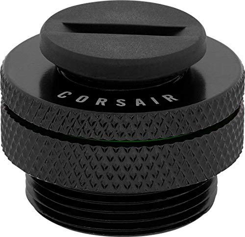 Corsair Hydro X Series, XF Einfüllöffnung (Standard-G1/4-Gewinde (BSPP) Messing Gefertigt, Einfaches Einfüllen/Ablassen, Schließring mit Gewinde, Im Enthaltener G1/4-Verschlussstopfen) Schwarz