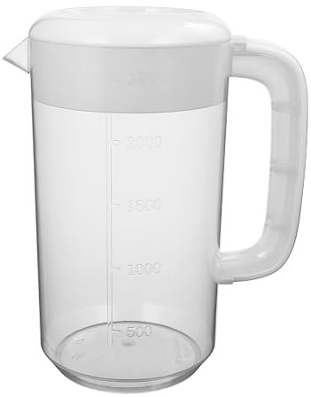 UPKOCH 1pc 2.5L Transparent Plastic Water Pitcher with Lid, Shatterproof Beverage Jug for Hot and Cold Drinks, Transparent Spill Proof Water Tea Juich Kettle with Handle