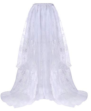 Rock Damen Tüllrock Elastische Taille Unregelmäßig Unterrock Ballettrock Faltenrock Maxirock Tüll Röcke Long Skirts for Women Weiß 5XL