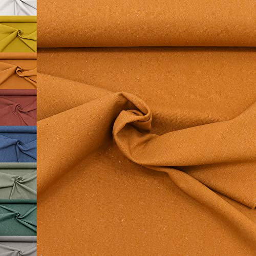 MAGAM-Stoffe Paris fester Canvas Stoff Kleidung Polsterstoff Meterware 50cm (03. Terracotta Orange)