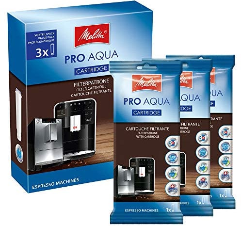Melitta Filterpatronen Pro Aqua (3 Patronen) – Kalkfilter für Kaffeevollautomaten, verhindern Kalkablagerungen & reduzieren Schadstoffe für den besten Kaffeegeschmack