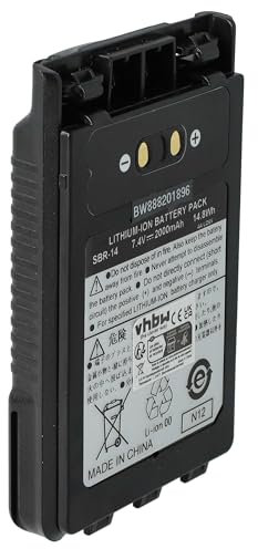 vhbw Akku kompatibel mit Yaesu FT-2DR, FT-1DR, VX-8R, FT-5D, FT-8DR, FT-3D, VX-8GR, VX-8DR Funkgerät, Walkie Talkie (2000 mAh, 7,4 V, Li-Ion)