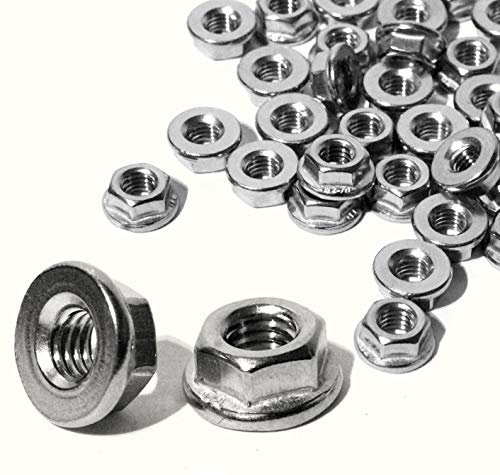 Dadi flangiati senza dentatura (liscia) M8 DIN 6923 in acciaio inox A2 V2A M8, 25 pezzi