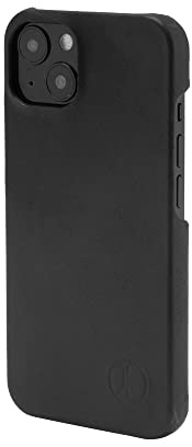 JT Berlin BackCase Kreuzberg Echtleder Hülle für Apple iPhone 13, Schwarz | Edles Leder Hardcover mit weichem Innenfutter - passgenaues Clip-On Design - Qi-kompatibel für kabelloses Laden im Alltag