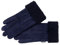 Nordvek Damen Handschuhe aus Lammfell, umklappbarer Bund, Veloursleder, Nr. 301 100, Marineblau, S/M