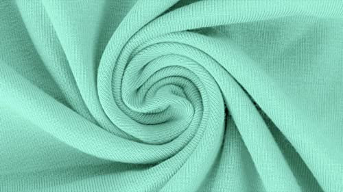 Jersey Baumwolljersey YARA Uni Meterware, 220g/m², Öko-Tex Standard 100, ab 0,5 m, Stoffe, 330g/lfm (Helle Minze-5038)