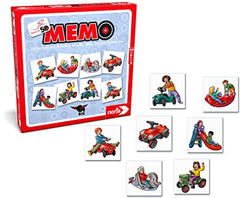 Noris 608982050 Big Bobby Car Memo, das beliebteste Kinderspiele der Welt – 50 Jahre Jubiläum, ab 3 Jahren