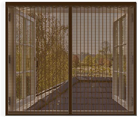 Liveinu Moustiquaire magnétique, pour fenêtre coulissante, fenêtre de toit, rideau anti-insectes, café, 120 x 120 cm